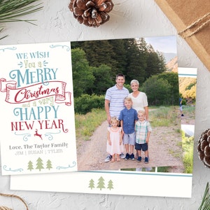 Weihnachtskarte Vorlage - Frohe Weihnachten und Happy New Year - Foto Weihnachten Vorlage - Fotograf Vorlage - Digital Design