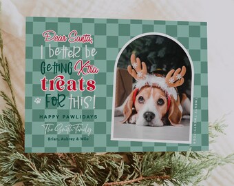 2024 Pet Christmas Card Template - Funny Christmas Cards - Holiday Card Template - Custom Dog Photo Card - Holiday Funny Dog Card