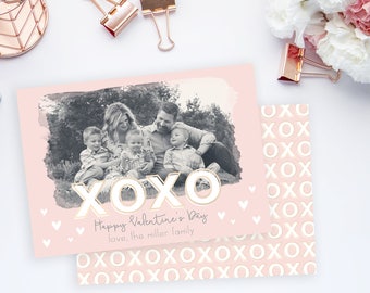 Valentine's Day Card Template | Valentine's Day Photo Card | Valentine's Day Template for Photoshop | Photographer Template Instant Download