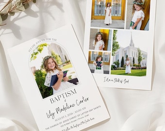 LDS Baptism Invitation Template | Simple Girl Design (Digital Download)