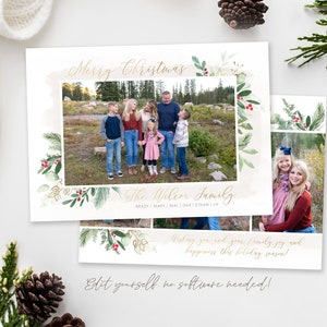 Christmas Card Template | Christmas Cards Template 5x7 | Photo Christmas Card | Editable Christmas Card | Holiday Card Templates | Corjl