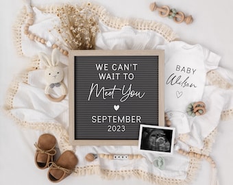 Customizable Digital Pregnancy Announcement - We Can't Wait to Meet You! - Gender Neutral - Sonogram - Social Media - Instant Download