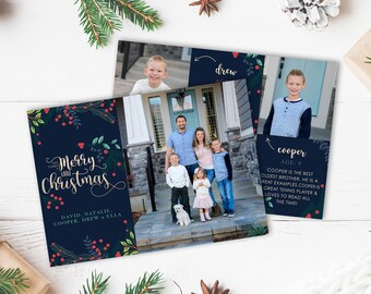 Christmas Card Template - Have Yourself a Merry Little Christmas - Digital Download - Christmas Template for Photoshop-Photographer Template