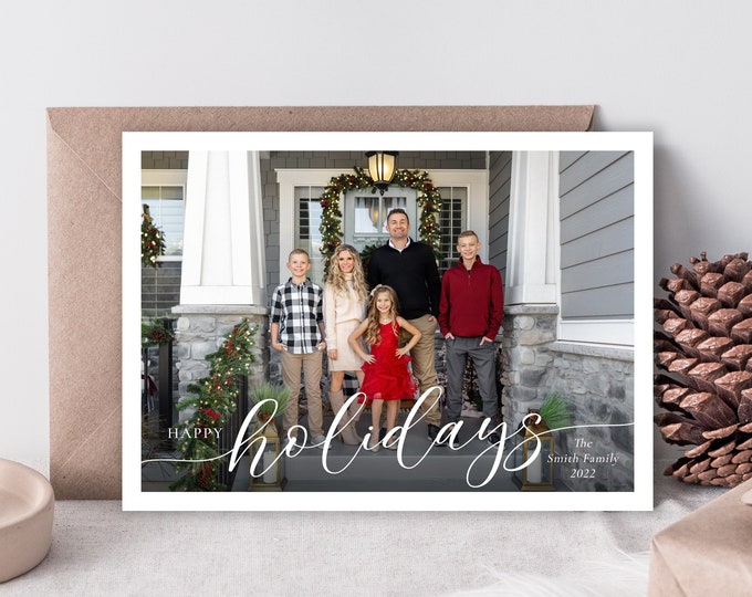 Happy Holidays Card Template | Christmas Cards Template | Holiday Cards Template | Christmas Card | Photo Christmas | Corjl