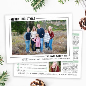Modèle de carte de Noël minimaliste | Modèle de cartes de Noël 5x7 | Bilan de l'année photo | Carte de Noël modifiable | Simple | Photoshop