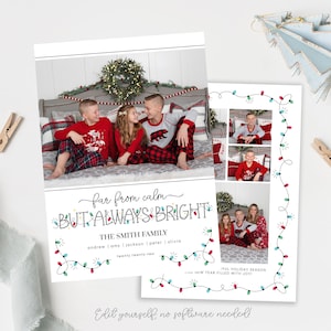 Modèle de carte de Noël drôle | Tout n’est pas calme Modèle de cartes de Noël | Vacances drôles | Carte de Noël | Carte de vacances drôle | Corjl