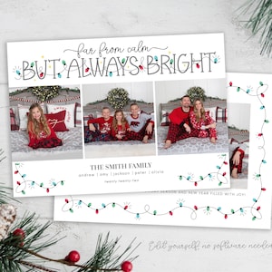 All Is Not Calm Christmas Card Template | Christmas Cards Template | Funny Holiday Card | All is Not Calm but All is Bright | Corjl