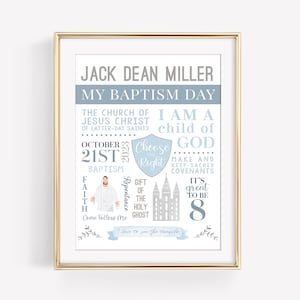 LDS Baptism Printable - LDS Baptism Gift - Boys Baptism Keepsake - Baptism Sign - Subway Word Art Printable - Choose the Right - CTR - Corjl