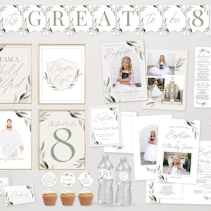 LDS Baptism Kit | LDS Baptism Invitation Girl or Boy | Baptism Decorations | Editable Baptism Program | Baptism Printable | Corjl