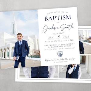 LDS Baptism Invitation Boy | Baptism Invitation | LDS Baptism Invitation | Boy Baptism Invitations Digital | Baptism Announcement | Corjl