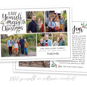 Year in Review Christmas Card Template | Christmas Cards Template 5x7 | Editable Photo Christmas Card | Holiday Card Templates | Corjl