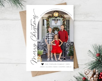 Minimalist Christmas Photo Card Template: Editable Holiday Card (Digital)
