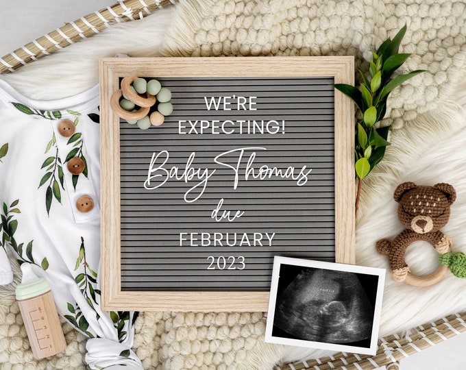 Customizable Digital Pregnancy Announcement - Share Your Exciting News on Instagram and Facebook - Instant Download Baby Announcement