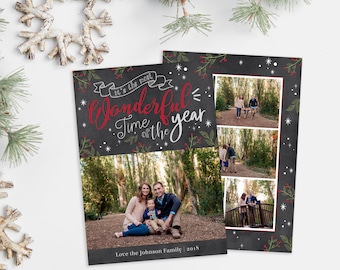 Photo Christmas Card Template: Festive Holiday Design (Digital Design)