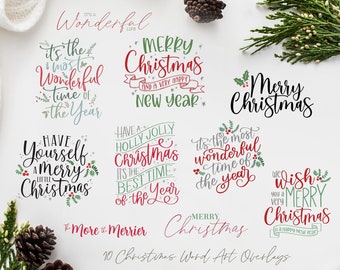 Christmas Overlays - Holiday Word Art - Overlays for Photographers - Christmas Word Art - Gold Overlays - Christmas Printable Art