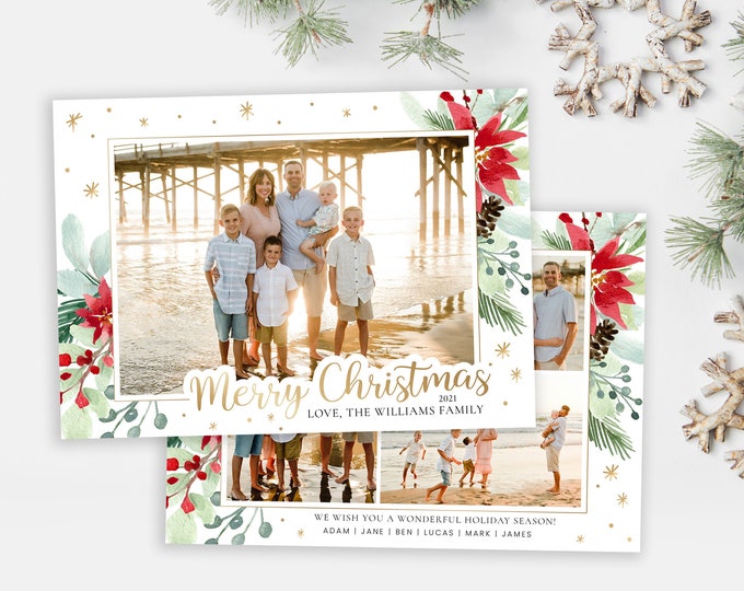 Christmas Card Template | Christmas Cards Template 5x7 | Photo Christmas Card | Editable Christmas Card | Holiday Card Templates | Photoshop