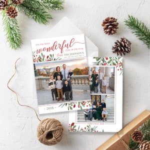 Kerstkaartsjabloon - mooiste tijd van het jaar - fotokerstsjabloon voor Photoshop - fotograafsjabloon - digitaal ontwerp