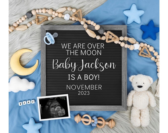 Digital Pregnancy Announcement: Boy Gender Reveal | Boy Baby Announcement | It's a Boy Customizable Template | Digital Download