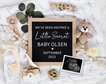 Teddy Bear Pregnancy Announcement: Gender Neutral, Editable (Digital Download)