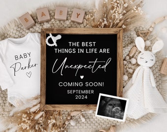 Pregnancy Announcement Digital Pregnancy Announcement Baby Announcement Baby Reveal Customizable Instant Download Gender Neutral