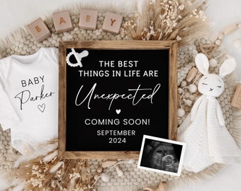 Pregnancy Announcement Digital, Baby Announcement, Social Media, Best Things Unexpected, Digital Baby Reveal, Gender Neutral, Corjl