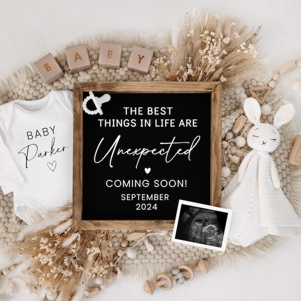 Pregnancy Announcement Digital, Baby Announcement, Social Media, Best Things Unexpected, Digital Baby Reveal, Gender Neutral, Corjl