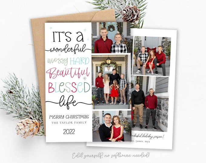 Funny Christmas Card Template | Christmas Cards Template | Funny Wonderful Life | Christmas Card | Funny Holiday Card | Corjl