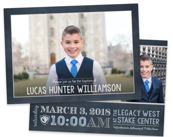 LDS Baptism Invitation Boy | Baptism Invitation | LDS Baptism Template | Boy Baptism Invitations Digital | Baptism Announcement Template