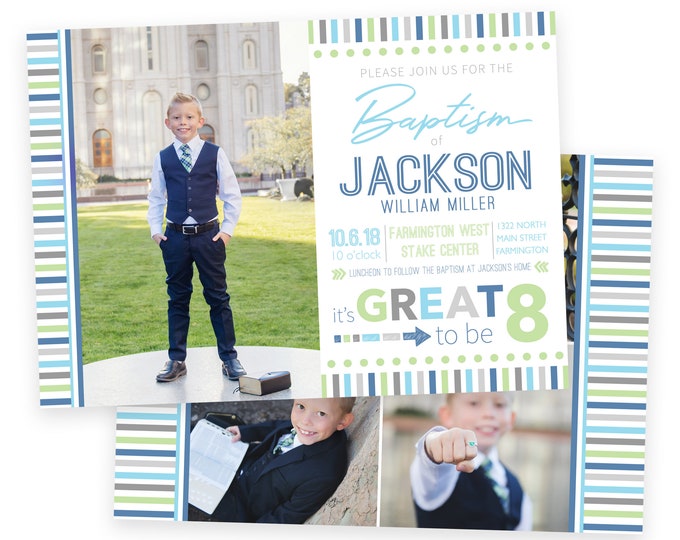 LDS Baptism Invitation Boy | Baptism Invitation | LDS Baptism Invitation | Boy Baptism Invitations Digital | Photoshop