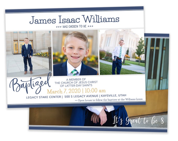 LDS Baptism Invitation Boy | Baptism Invitation | LDS Baptism Invitation | Boy Baptism Invitations Digital | Baptism Announcement LDS