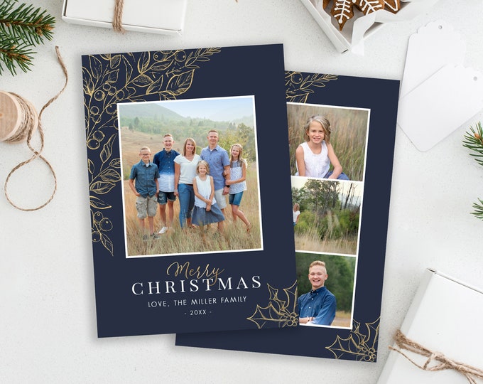 Christmas Card Template | Christmas Cards Template 5x7 | Photo Christmas Card | Editable Christmas Card | Holiday Card Templates | Photoshop