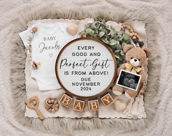 Religious Pregnancy Announcement Template: Customizable Digital Baby Reveal (Digital Download)