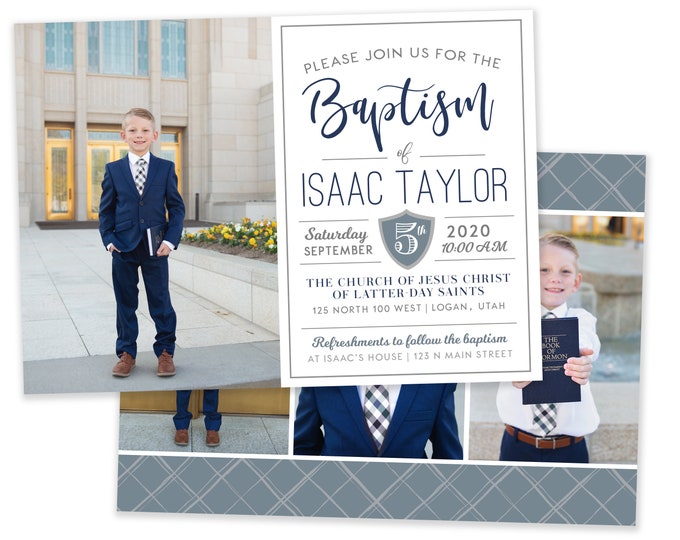 LDS Baptism Invitation Boy | Baptism Invitation | LDS Baptism Invitation | Boy Baptism Invitations  | Digital Instant Download