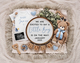 It's a Boy Digital Pregnancy Announcement | Baby Boy  Announcement | Editable Template | Gender Reveal | Social Media | Expecting a Boy
