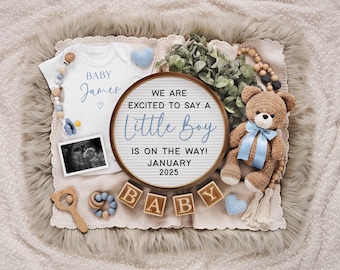 It's a Boy Pregnancy Announcement: Editable Social Media Template (Digital Download)