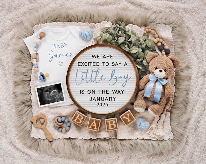 It's a Boy Digital Pregnancy Announcement | Baby Boy  Announcement | Editable Template | Gender Reveal | Social Media | Expecting a Boy