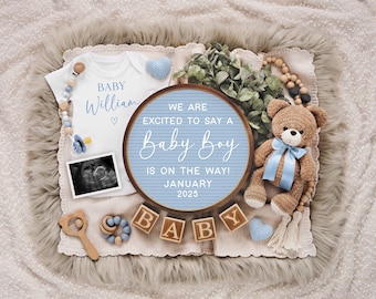It's a Boy Pregnancy Announcement: Editable Social Media Template (Digital Download)