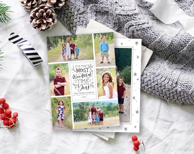 Christmas Card Template | Christmas Cards Template 5x7 | Photo Holiday Card | Editable Christmas Card | Instant Download | Photoshop