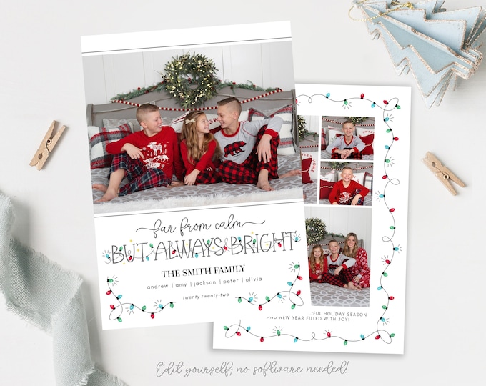 Funny Christmas Card Template | All is Not Calm Christmas Cards Template | Funny Holiday | Christmas Card | Funny Holiday Card | Corjl