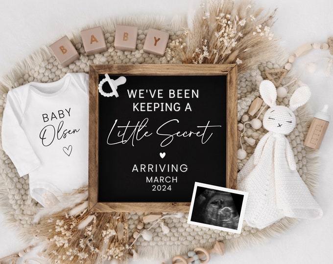 Pregnancy Announcement Digital, We've Been Keeping a Secret, Baby Announcement, Gender Neutral, Editable, Instant Download, Instagram, Corjl