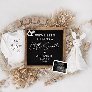 Pregnancy Announcement Digital Baby Announcement Baby Reveal Customizable Digital Pregnancy Simple Minimalist Gender Neutral Boho Baby