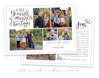 Year in Review Christmas Card Template | Christmas Cards Template 5x7 | Editable Photo Christmas Card | Holiday Card Templates | Corjl