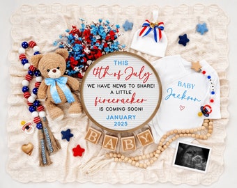 4th of July Pregnancy Announcement: Patriotic Baby Reveal (Digital)