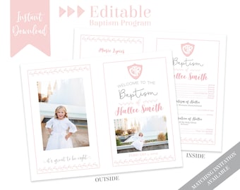 Elegant Baptism Program Template