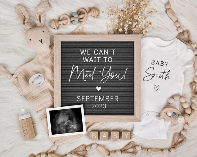Digital Pregnancy Announcement for Social Media - Gender Neutral Baby Announcement - Customizable Instant Download