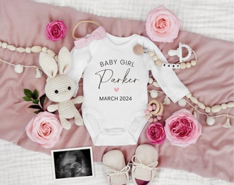 Digital Pregnancy Announcement: Pink Floral, It's A Girl (Corjl)