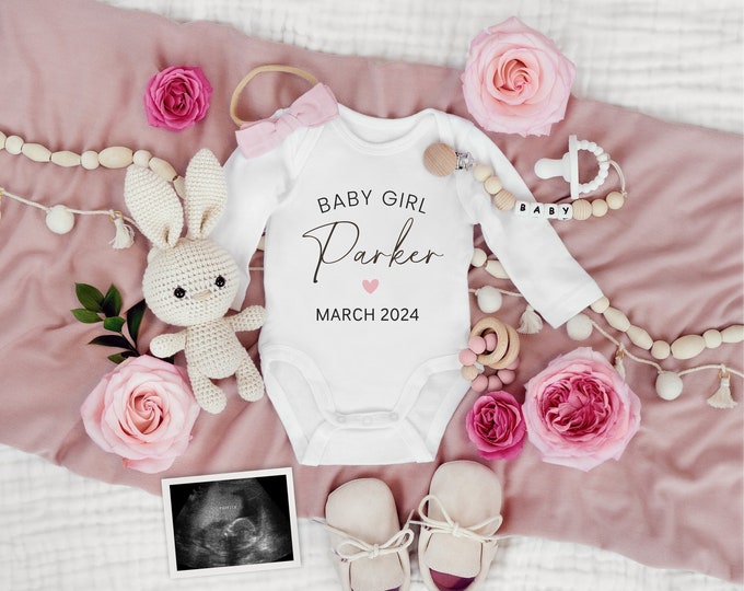 Digital Pregnancy Announcement | Baby Announcement Girl | Its A Girl |  Edit Yourself Gender Reveal | Letter Board | Corjl