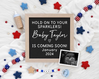 4th of July Pregnancy Announcement: Editable Social Media Reveal (Digital)