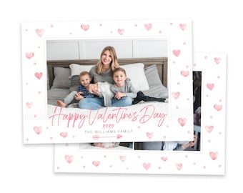 Valentine's Day Card Template | Valentine's Day Photo Card | Valentine's Day Template for Photoshop | Photographer Template Instant Download