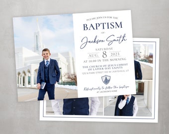 LDS Baptism Invitation Boy | Baptism Invitation | LDS Baptism Invitation | Boy Baptism Invitations Digital | Baptism Announcement | Corjl